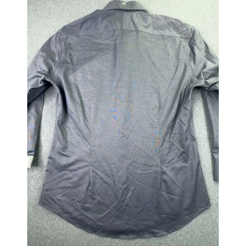 BLACK BROWN Dress Shirt Mens 16-32 Gray Egyptian Cotton Designer City‎ Office - Picture 7 of 9